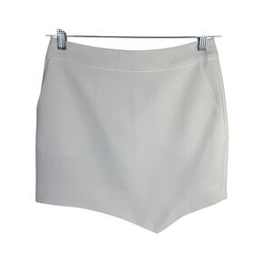 Amanda Uprichard White Asymmetric Mini Skirt With Pockets Size Small